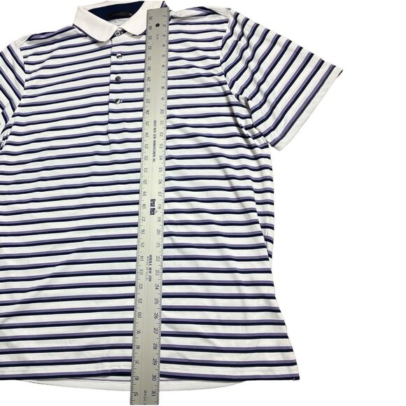 Greyson Shirt Mens XL Purple Stripe Polo Golf Stretch Preppy Wolf Button Classic - Picture 2 of 9
